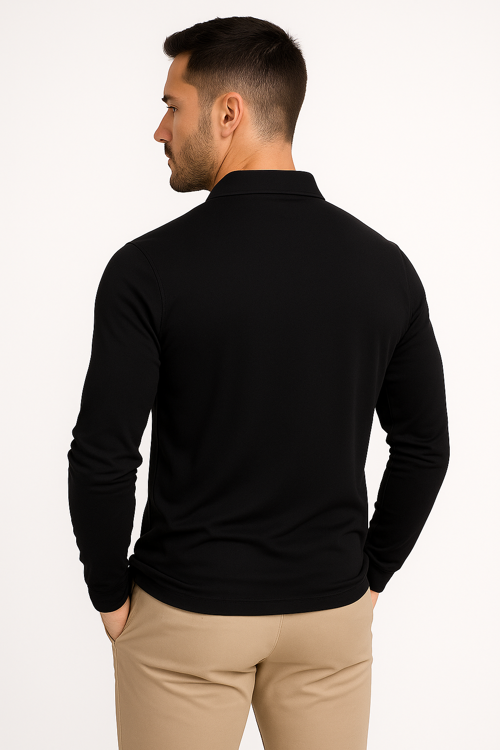 Long-Sleeve Polo – Elevated Simplicity for All Seasons