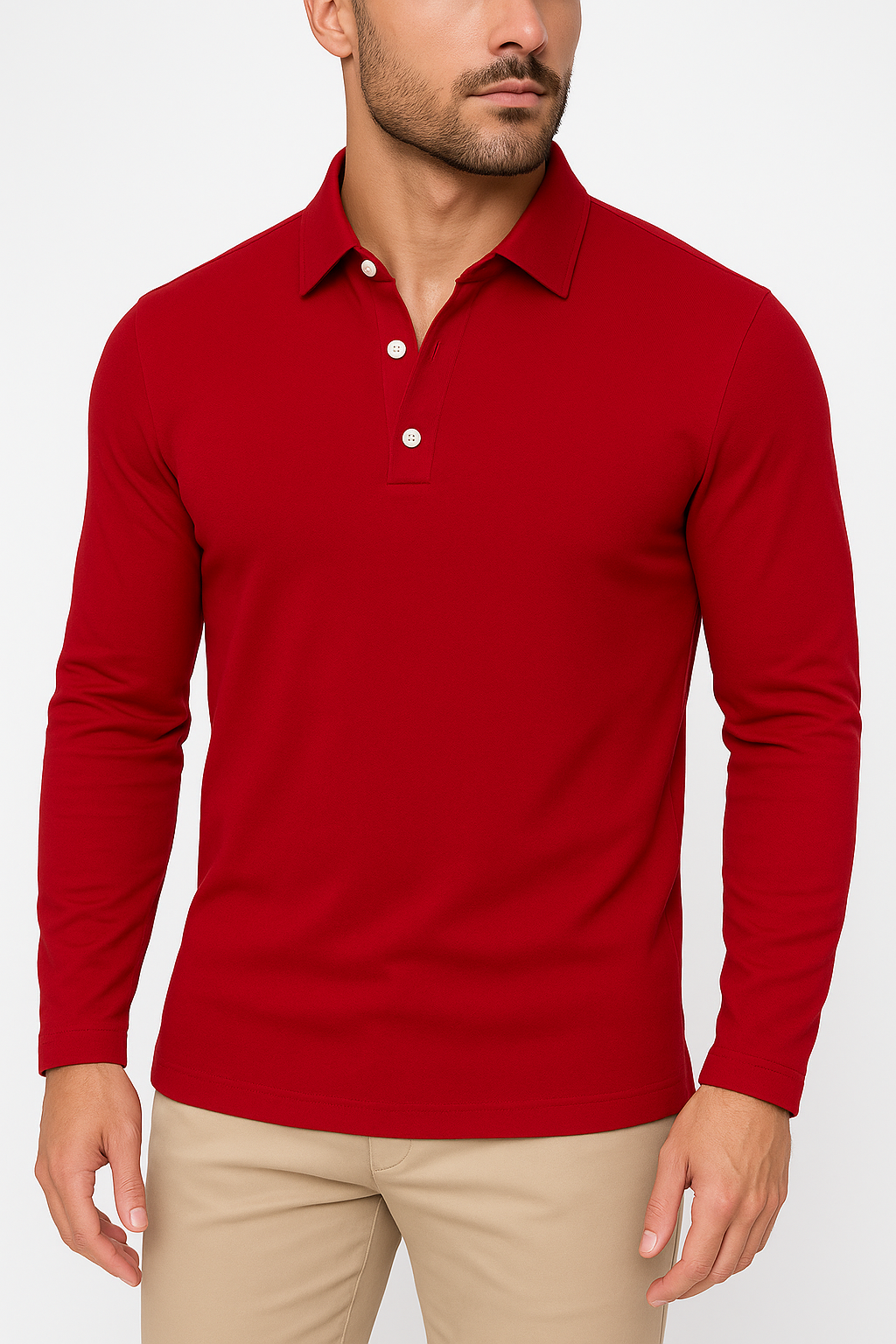Long-Sleeve Polo – Elevated Simplicity for All Seasons