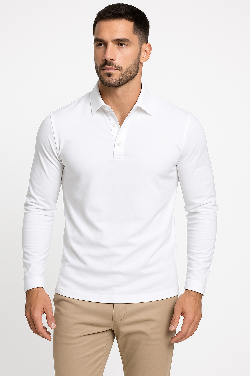 Long-Sleeve Polo – Elevated Simplicity for All Seasons