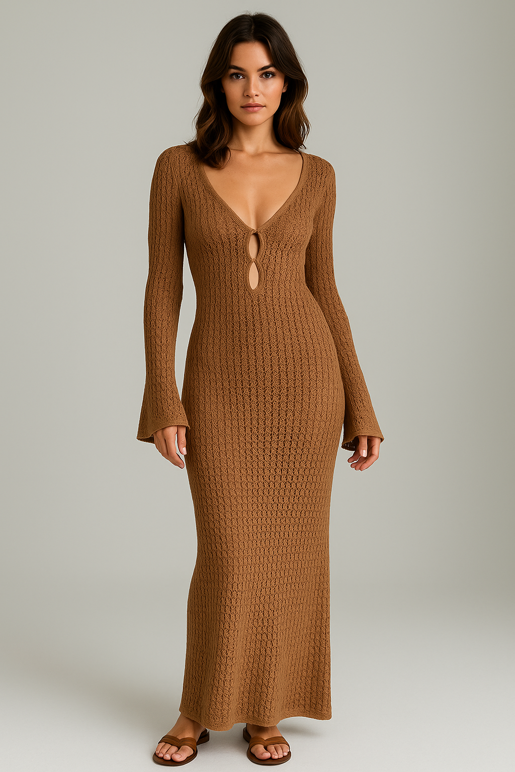 Knitted Maxi Beach Dress – Open back